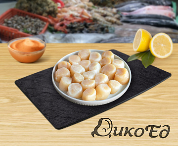 Фото Гребешок морской дикий, заморозка, филе М 80 шт/кг