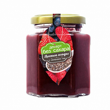 Фото Десерт без сахара (лесные ягоды с семенами чиа)